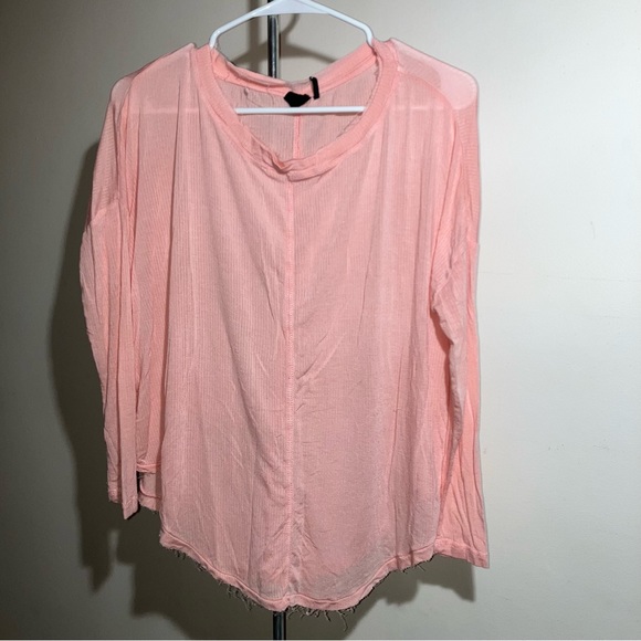 5/$20 Urban Outfitters Out From Under distressed oversized pink long sleeve S - Picture 10 of 16